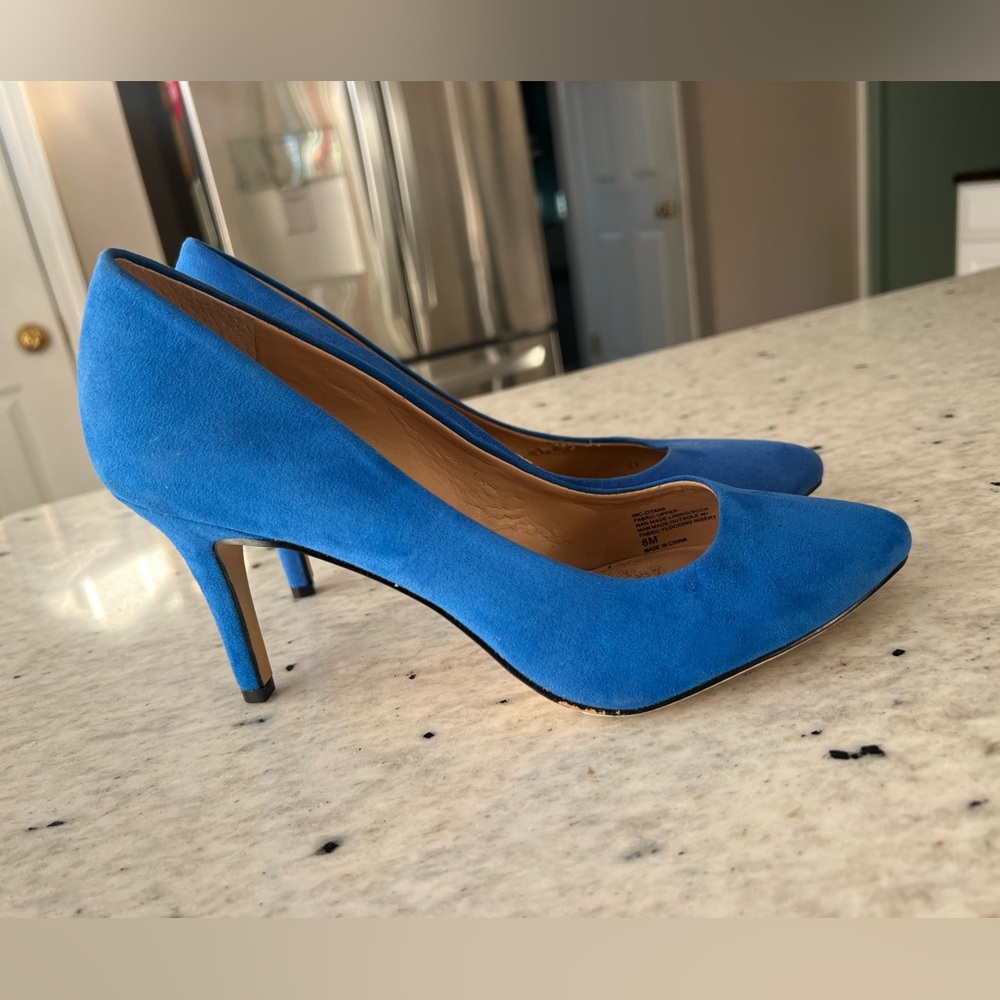 INC International Concepts Electric Blue Suede Pointed-Toe Pumps